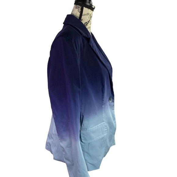 Boston Proper Womens Jacket Blazer Blue Ambre Polyester Lining US size 10 (M) - Picture 7 of 11